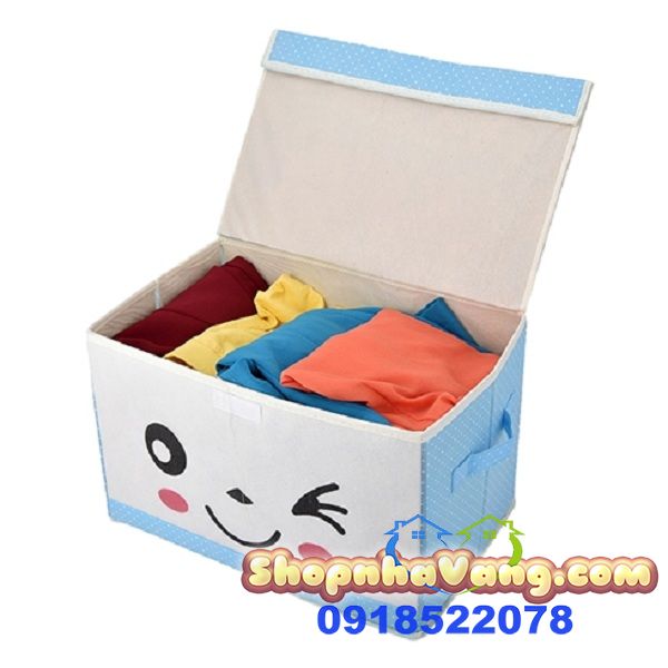 Tủ Vải Đựng Quần Áo Chống Thấm Hình Mặt Cười NV216