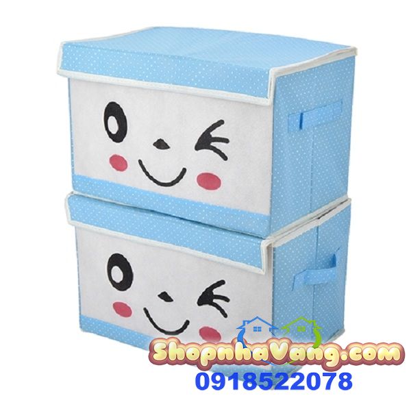 Tủ Vải Đựng Quần Áo Chống Thấm Hình Mặt Cười NV216