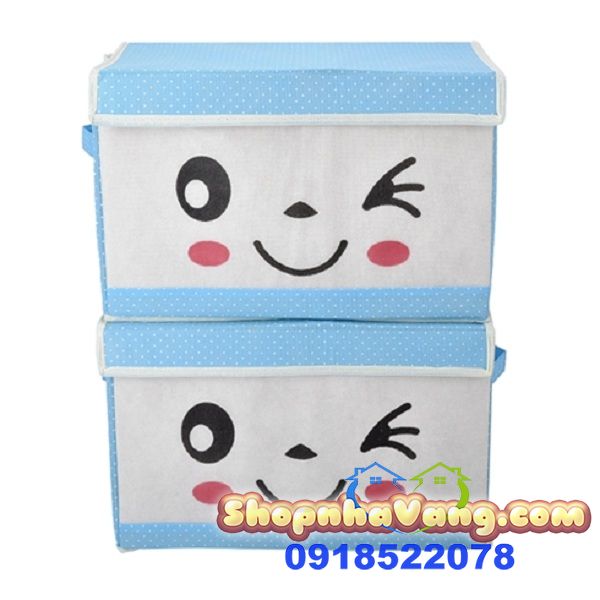 Tủ Vải Đựng Quần Áo Chống Thấm Hình Mặt Cười NV216