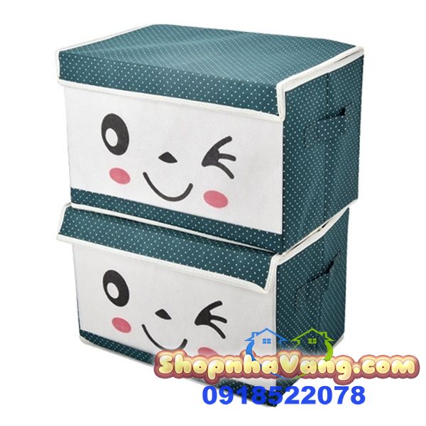 Tủ Vải Đựng Quần Áo Chống Thấm Hình Mặt Cười NV216