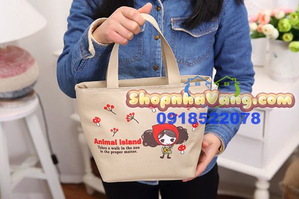 Túi giữ nhiệt cô gái Animal island NV12