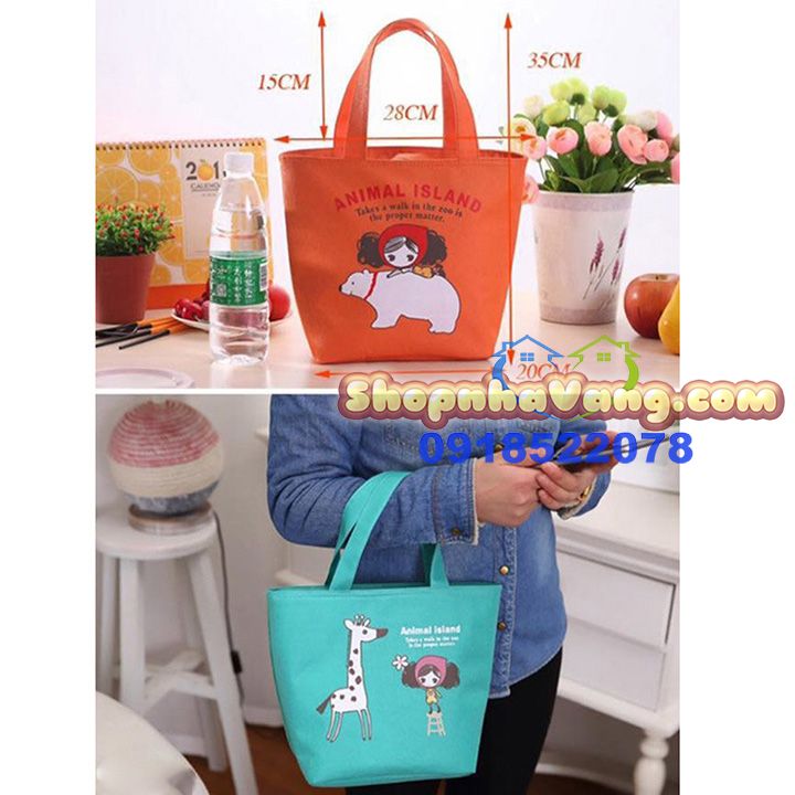 Túi giữ nhiệt cô gái Animal island NV12