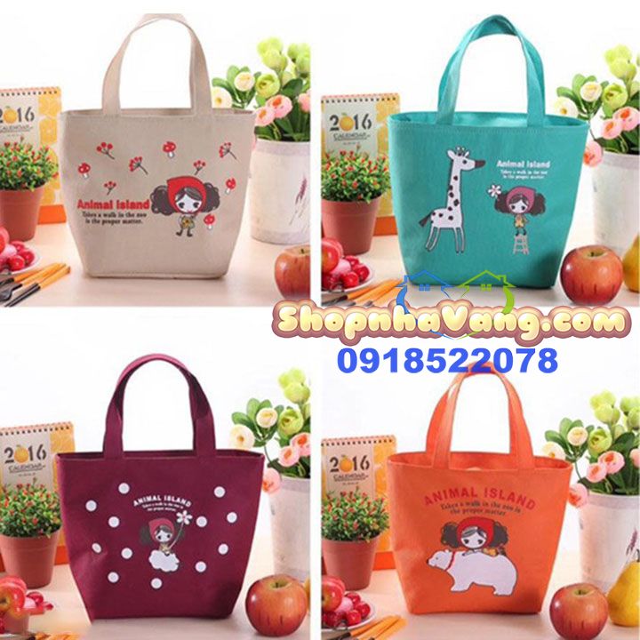 Túi giữ nhiệt cô gái Animal island NV12