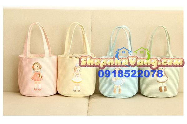 Túi giữ nhiệt dây rút hình cô gái NV11