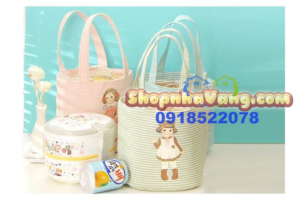 Túi giữ nhiệt dây rút hình cô gái NV11