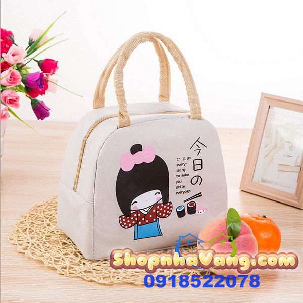 Túi Giữ Nhiệt Họa Tiết Cô Gái Nhật NV257