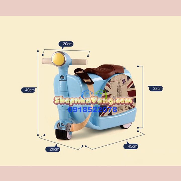 Vali Kéo Hình Xe Vespa Royalcare Ngộ Nghĩnh NV13
