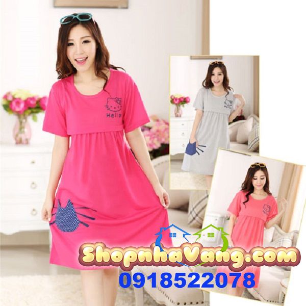 Váy Bầu Cho Con Bú Sau Sinh NV196