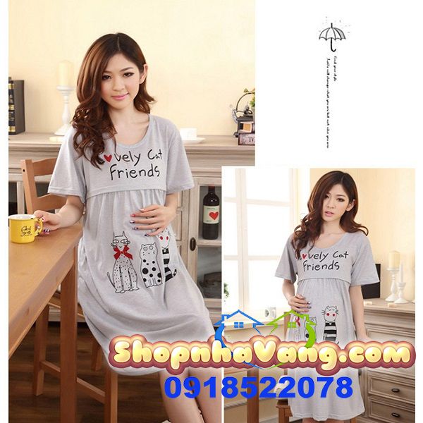 Váy Bầu Cho Con Bú Sau Sinh NV181