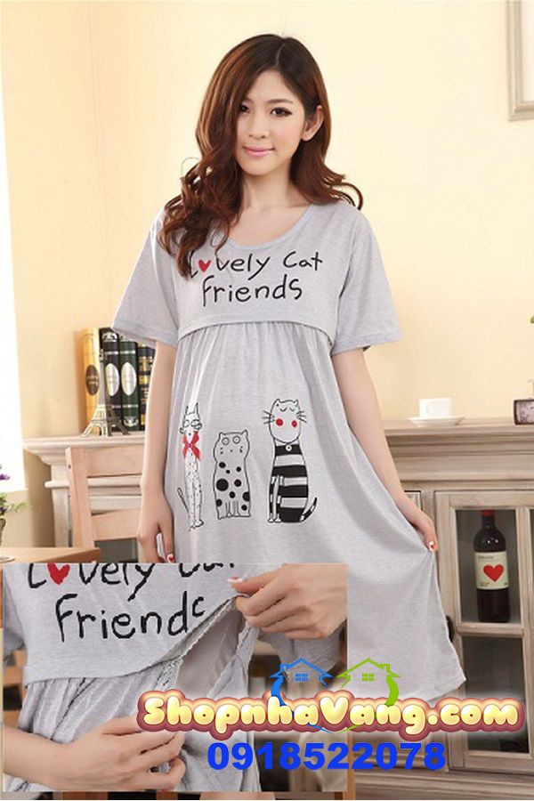 Váy Bầu Cho Con Bú Sau Sinh NV181