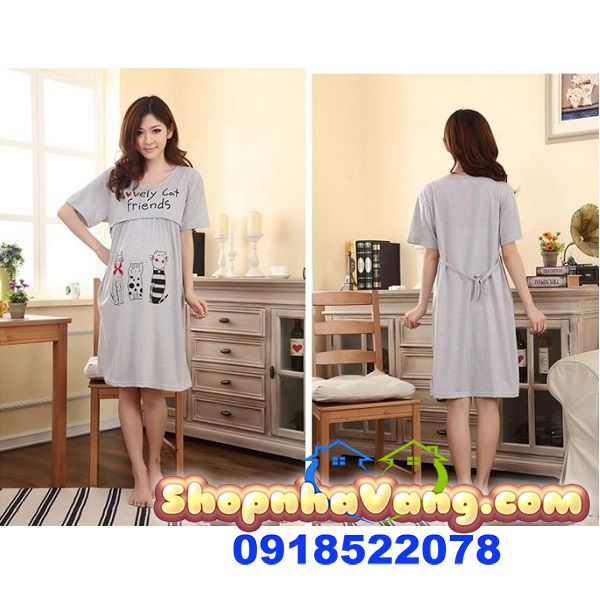Váy Bầu Cho Con Bú Sau Sinh NV181