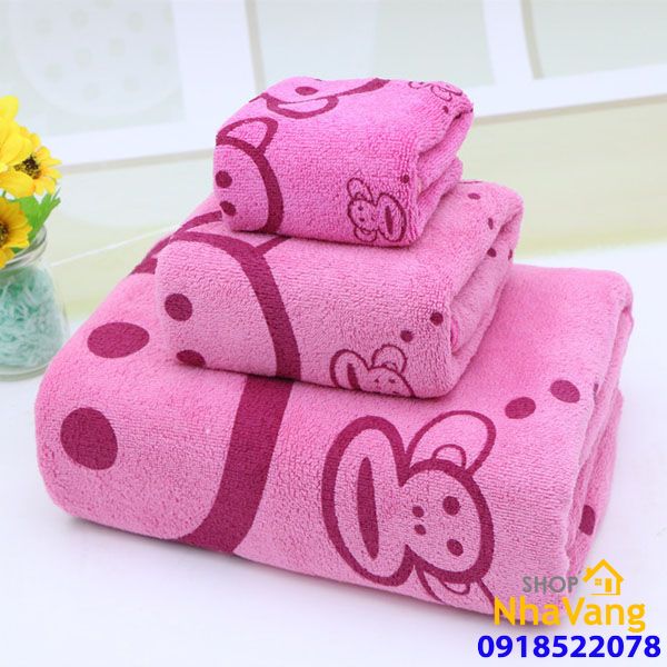 Bộ 3 Khăn Tắm Bông Hút Nước NV461