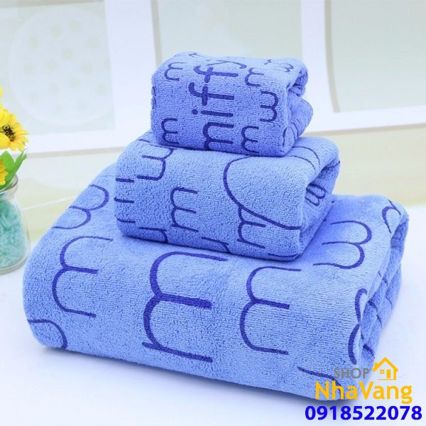 Bộ 3 Khăn Tắm Bông Hút Nước NV461