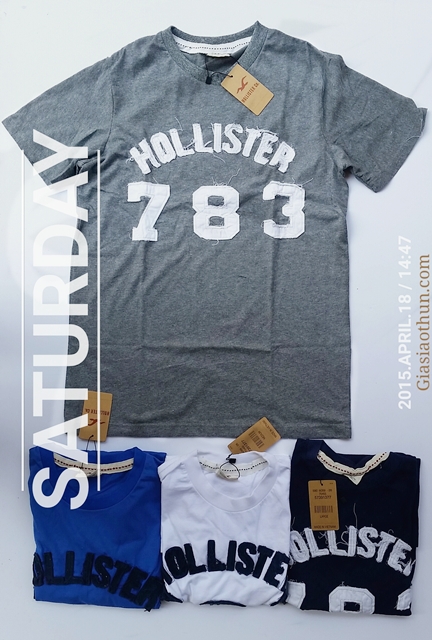 áo thun nam thêu đắp Hollister 783