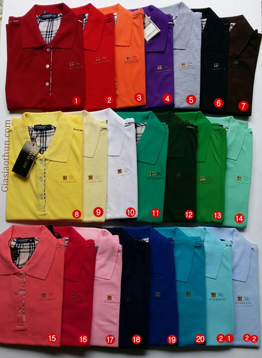 ao thun có cổ cặp nam nữ Burbery