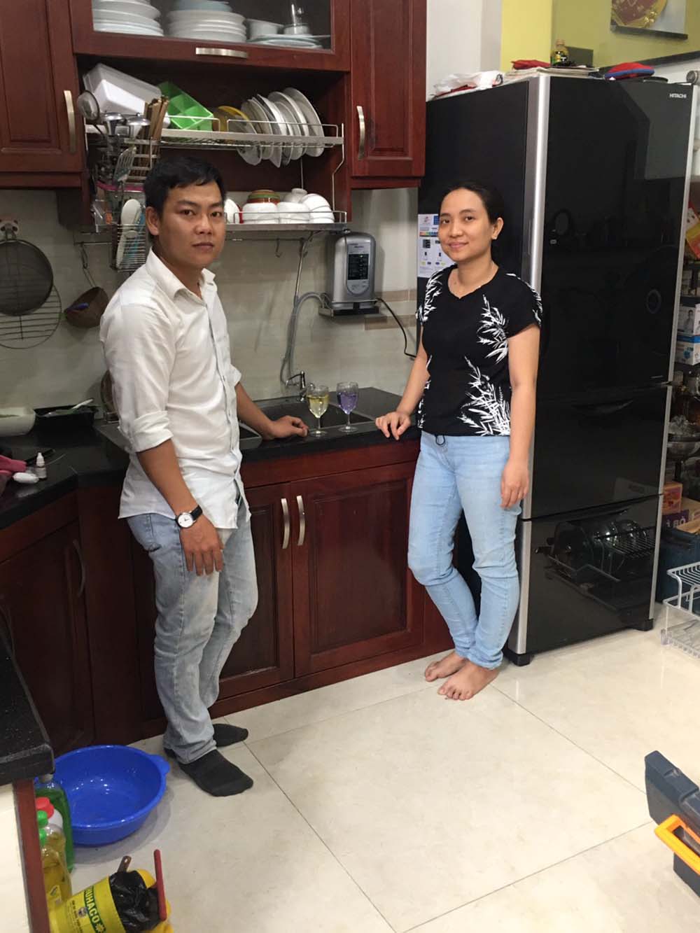 Lắp đặt máy lọc nước ion kiềm Panasonic TK-AS45 tại nhà chị Nga 6 máy lọc nước tk-as45 dienmayklp.vn