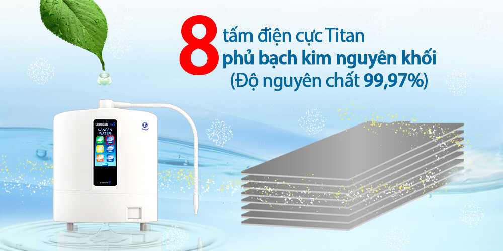 Tấm điện cực tintan nguyên khối của Kangen Leveluk K8