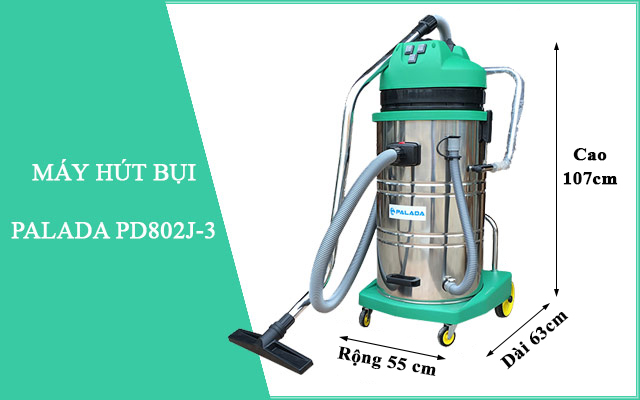 Máy hút bụi công nghiệp công suất lớn Palada PD 802J-3