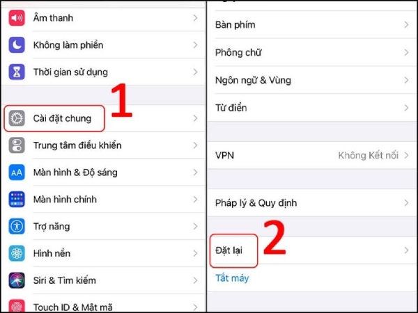 Khôi phục cài đặt mạng với thiết bị iphone