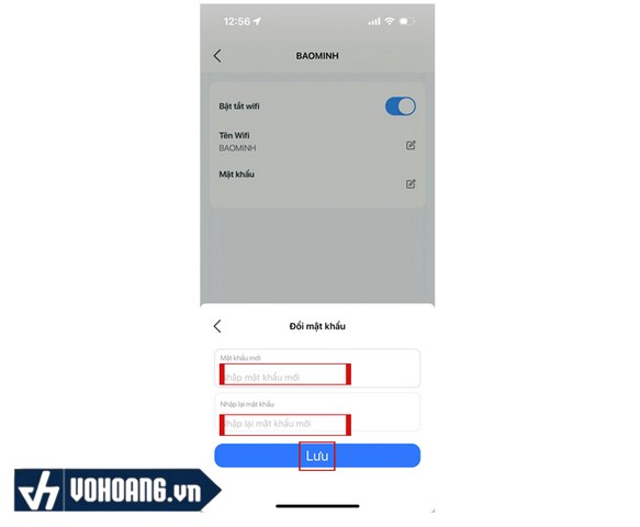 Hình minh họa giao diện lúc đổi mật khẩu tại app My VNPT