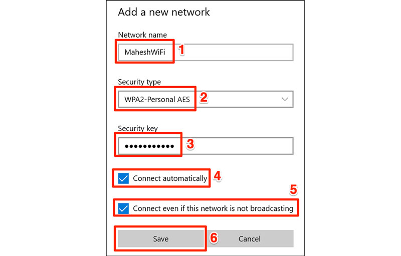Cuối cùng, nhấp vào Save để lưu thông tin mạng