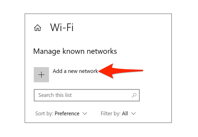 Chọn Add a new network