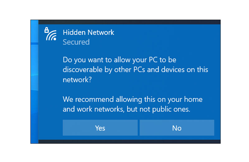 Thiết lập chế độ phát hiện mạng