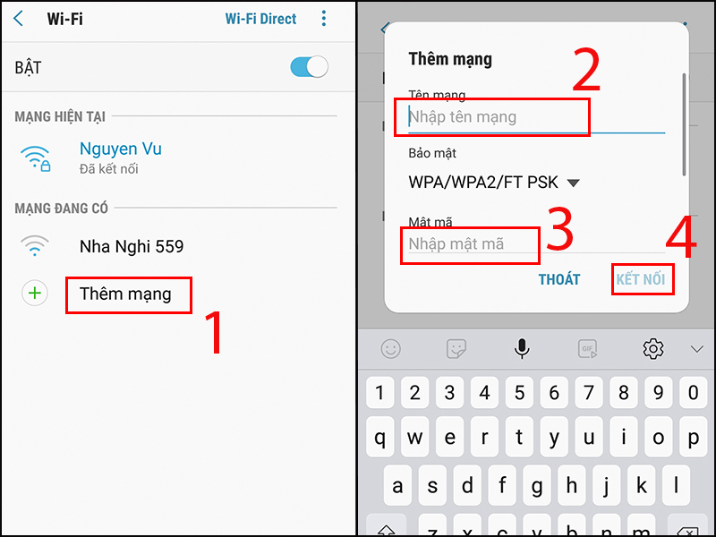 Các bước kết nối với mạng WiFi ẩn trên điện thoại Android