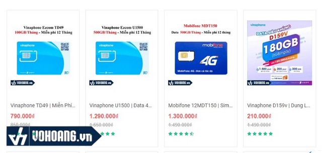 Mua sim 3G/4G giá rẻ, tốc độ truy cập internet cao tại vohoang.vn