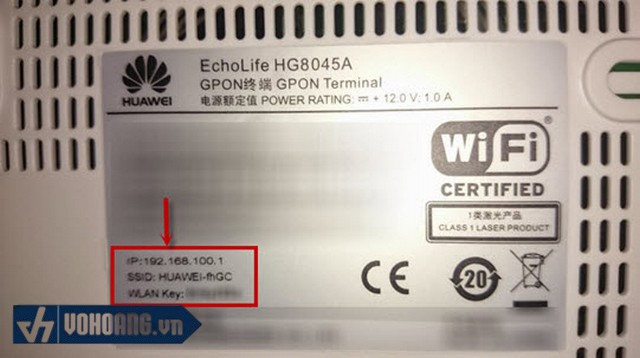 Đầu tiên bạn mở mặt sau Wifi Huawei VNPT
