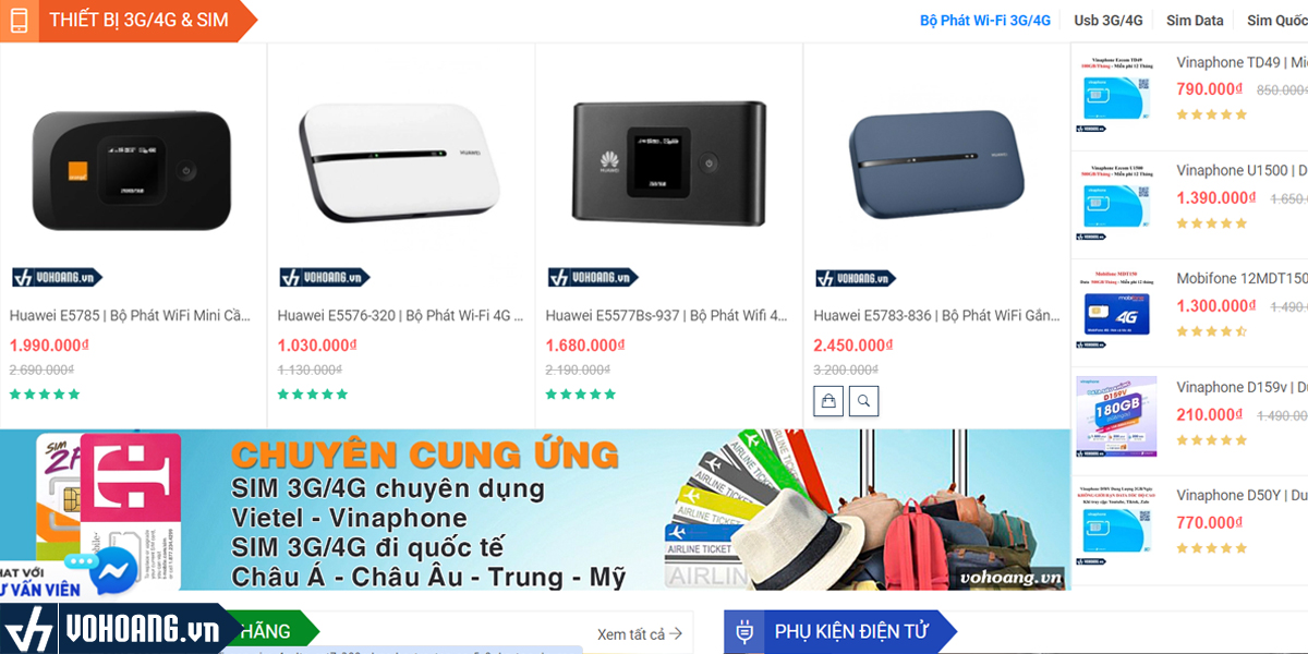 Các sản phẩm đa dạng về mẫu mã và thương hiệu tại VoHoang.VN