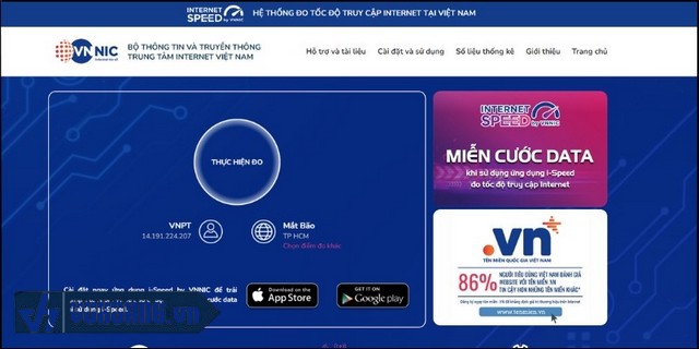 Bạn truy cập vào trang web SpeedTest.vn