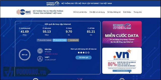 Ping, Jitter, tốc độ tải xuống (Download) và tốc độ tải lên (Upload)
