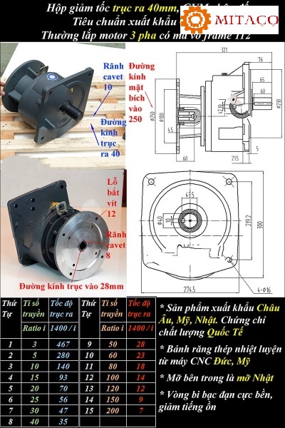 Loại cốt vào 38mm cốt ra 40mm