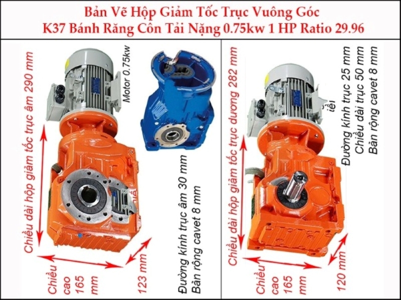 Hộp giảm tốc trục vuông góc 