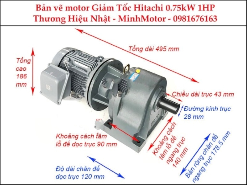 Motor giảm tốc Hitachi