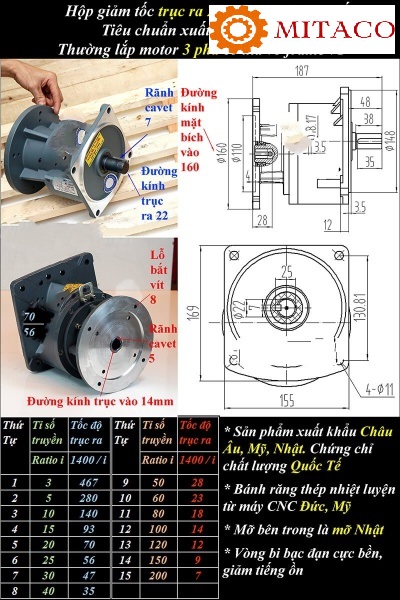 Loại cốt vào 19mm cốt ra 22mm