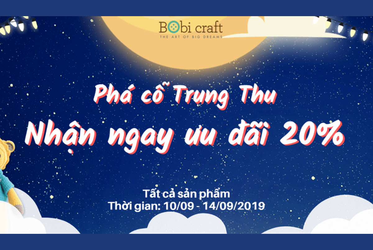 PHÁ CỖ TRUNG THU - NHẬN NGAY ƯU ĐÃI 𝟐𝟎% TẤT CẢ SẢN PHẨM GẤU BÔNG ĐAN LEN TIÊU CHUẨN CHÂU ÂU (EN71) CỦA BOBI CRAFT PHÁ CỖ TRUNG THU - NHẬN NGAY ƯU ĐÃI 𝟐𝟎% TẤT CẢ SẢN PHẨM GẤU BÔNG ĐAN LEN TIÊU CHUẨN CHÂU ÂU (EN71) CỦA BOBI CRAFT