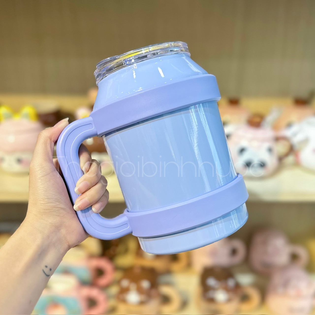 Ly Giữ Nhiệt Màu Pastel Dung Tích Lớn 1L5 INOX 304