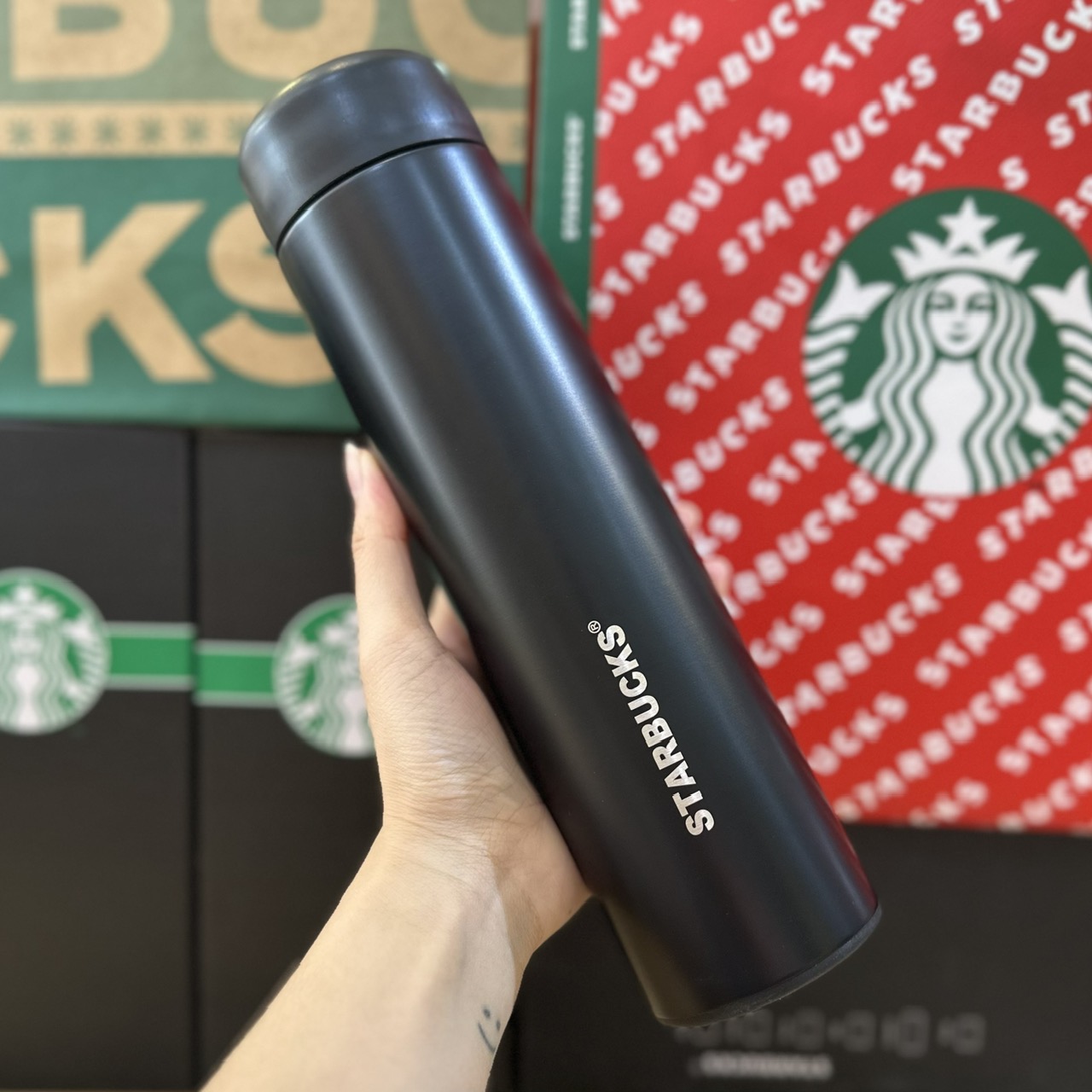 Bình Giữ Nhiệt Starbucks Kiểu Gỗ 473ML