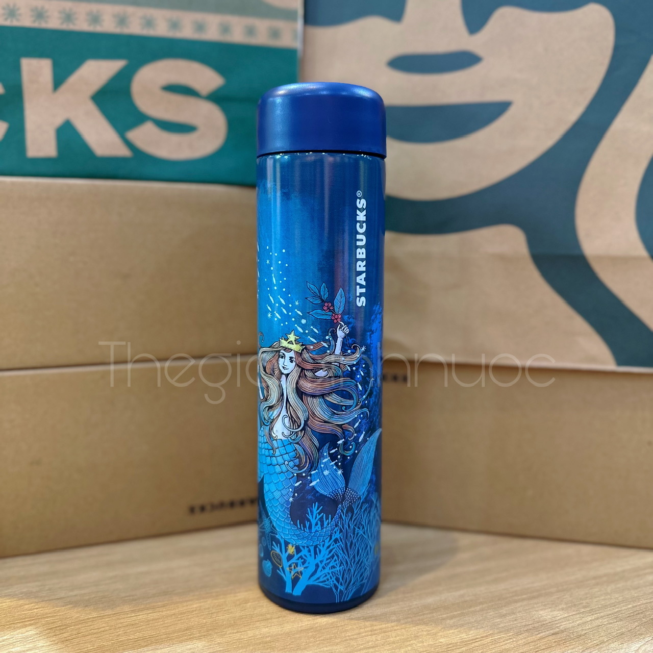 Bình Giữ Nhiệt Starbucks Kiểu Gỗ 473ML