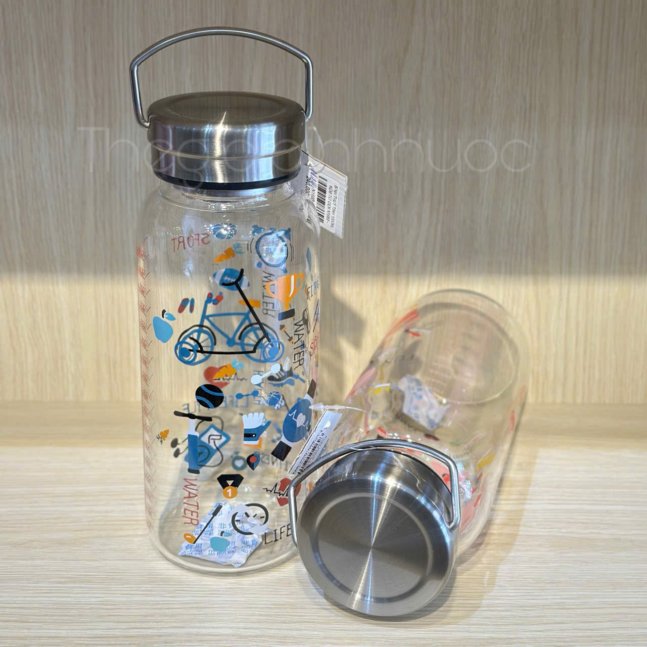 Bình Thuỷ Tinh Nắp Có Quai Xách 1000ML