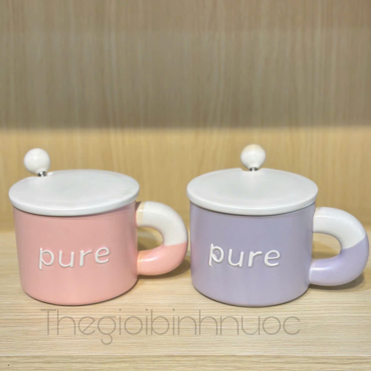 Ly Sứ Tone Pastel Xinh Xắn Tặng Kèm Muỗng