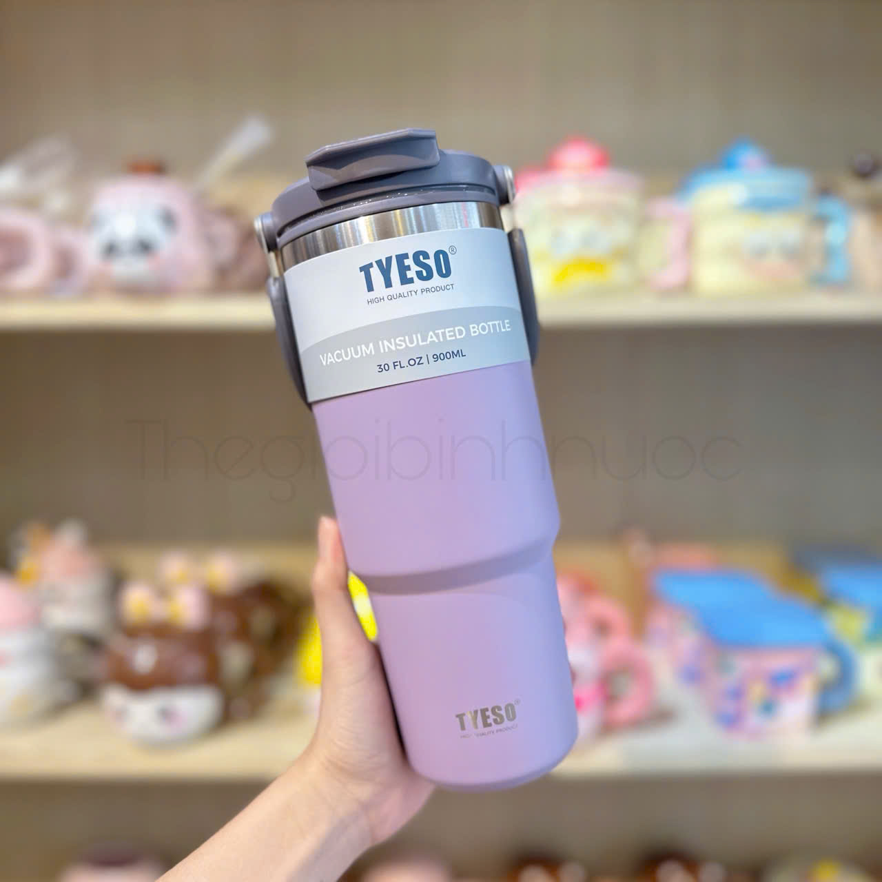 Ly Giữ Nhiệt Tyeso Cao Cấp Có Quai Xách 900ML