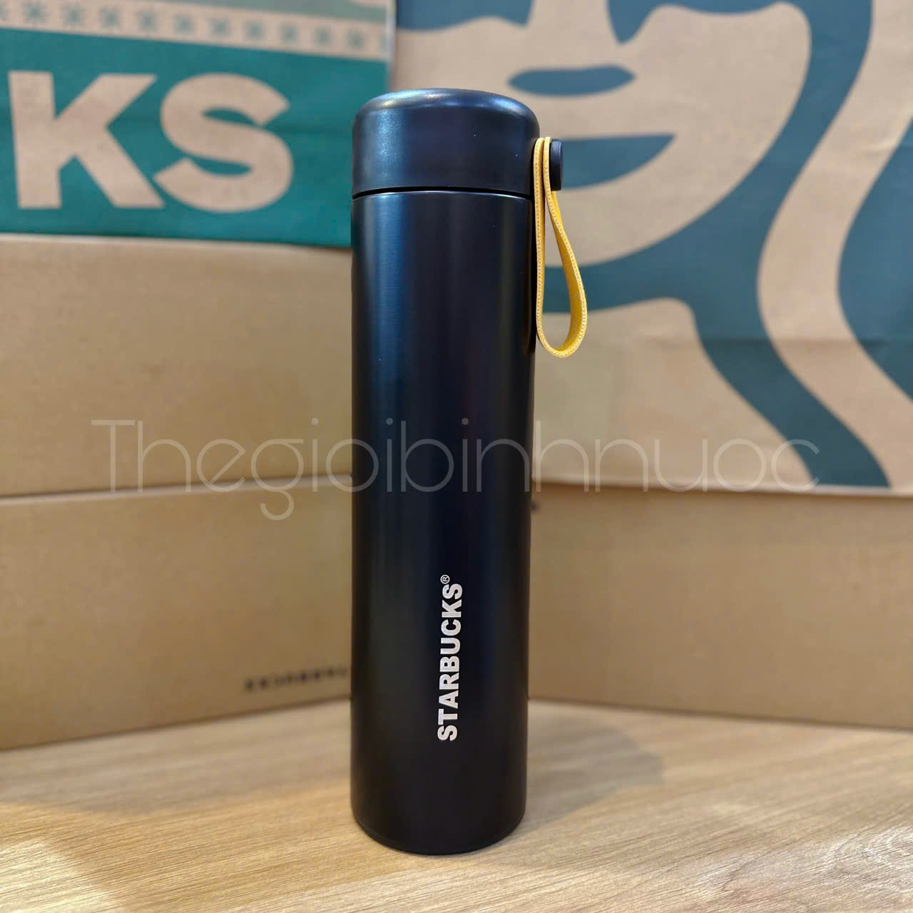 Bình Giữ Nhiệt Starbucks Kiểu Gỗ 473ML
