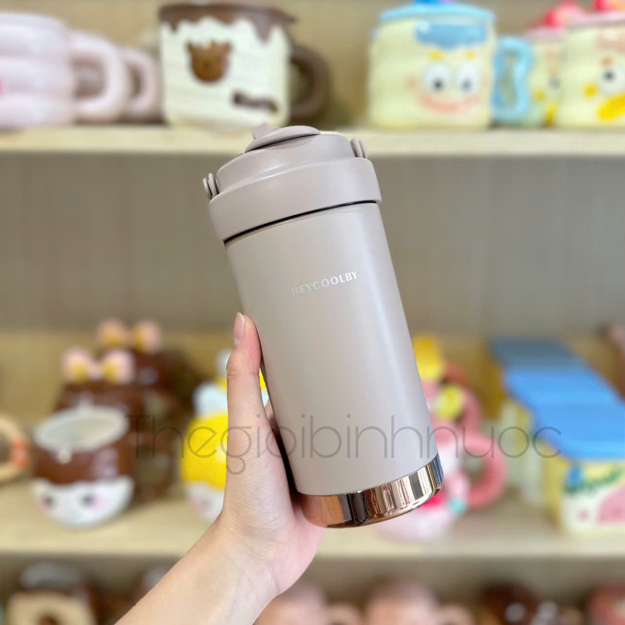 Ly Giữ Nhiệt Tráng Sứ Inox 316 Cao Cấp 500ML Tặng Kèm Ống Hút Thuỷ Tinh