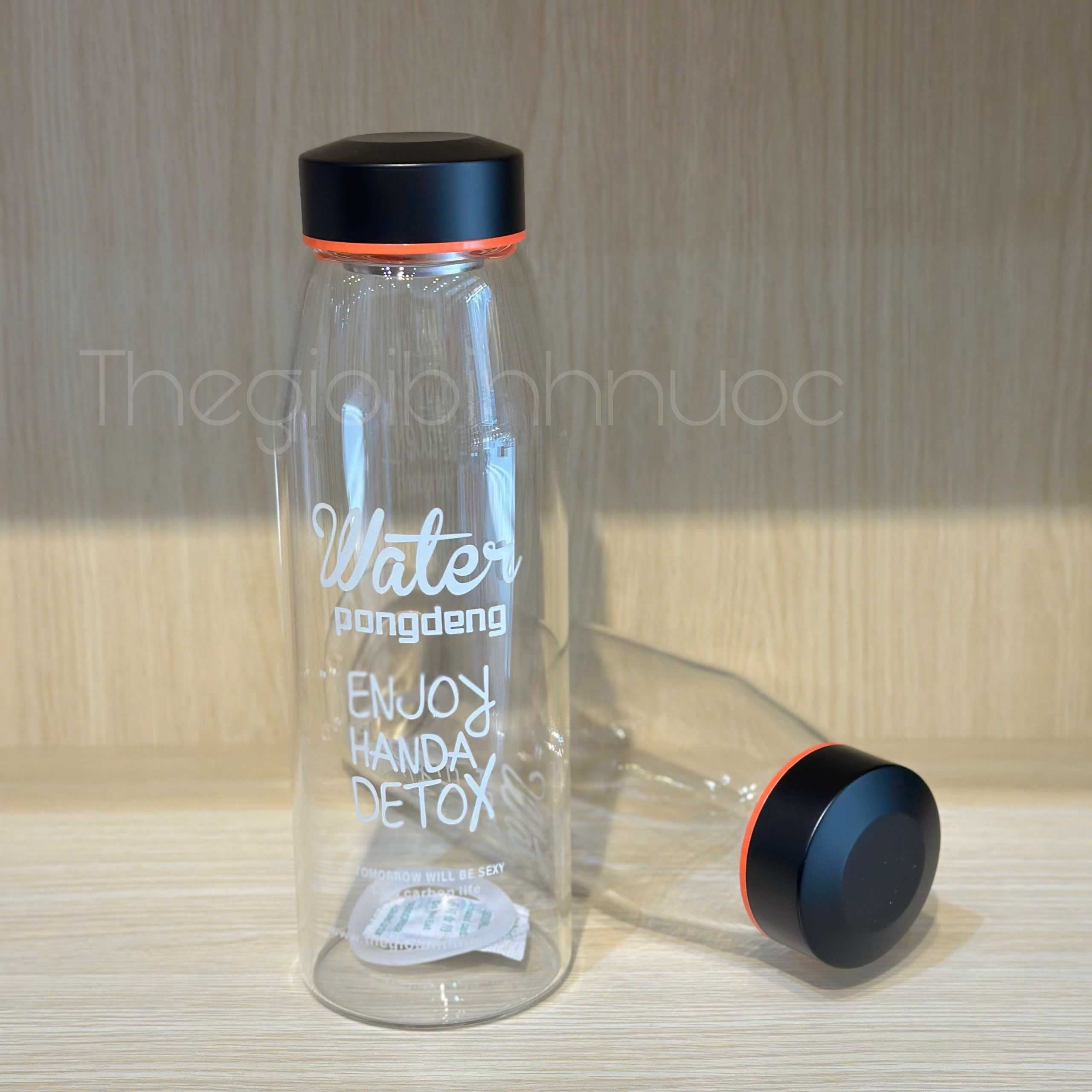 Bình Nước Thủy Tinh Lọc Trà WATER PONGDANG Detox 800ML Tặng Kèm Túi