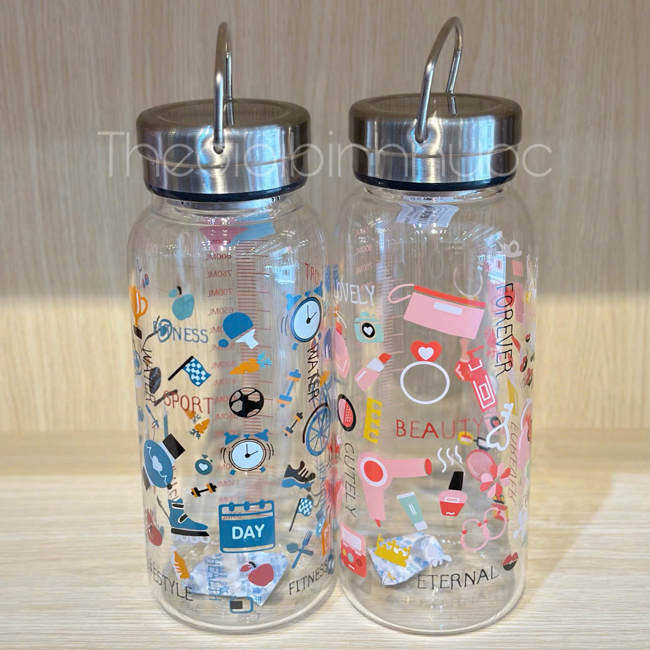 Bình Thuỷ Tinh Nắp Có Quai Xách 1000ML