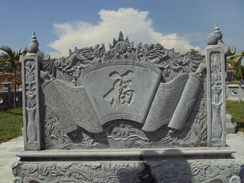 cuốn thư đá chạm chữ Phúc cuốn thư đá chạm chữ Phúc