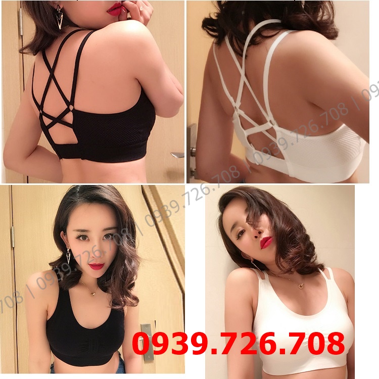Áo lót Bra dây chéo W chất liệu cotton co giãn thoáng mát
